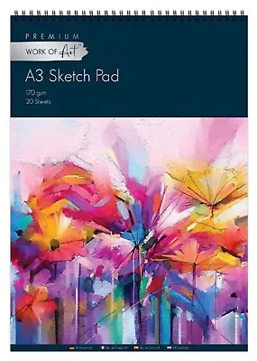 Artist A3 Sketch Pad 20 Sheets Easynote 170GSM Premium Quality Art Drawing Paper • £4.79