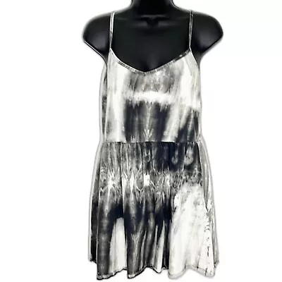 PIKO 1988 Black White Tie Dye Spaghetti Strap Dress Size Medium • $20