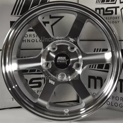 15x7 20 OFFSET 5x114.3 MST MT01 MACHINE SILVER TE 6 SPOKES SPORT WHEELS SET OF 4 • $531