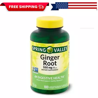 Ginger Root Digestive Health Supplement Capsules 550mg 100 Count • $9.39