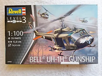Helicopter Model Building Kit Revell Bell UH-1H Gunship 1:100 Still Sealed • £9.99