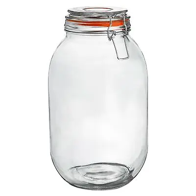 £12.99 • Buy Glass Storage Jars Airtight Clip Top Lid Food Preserve Preserving Jar 3 Litre