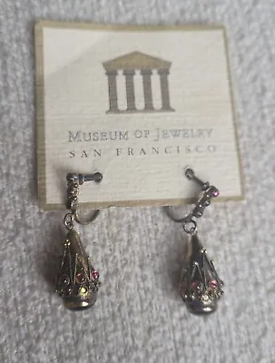  Museum Of Jewelry Dangle Drop Pearl Garnet Onyx Gold Earrings New • $50