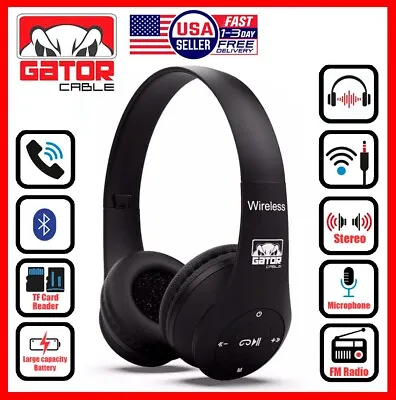 Wireless Bluetooth Headphones Earphones Headset Over-Ear FM Radio MIC Foldable • $10.99
