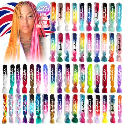 230+ Colours 24  High Quality Ombre Dip-Dye Gradient Jumbo Braid Hair Ext. UK • £6.99