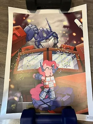 Hasbro Poster Optimus Prime And Pinky Pie Transformers And My Little Pony • $17.76