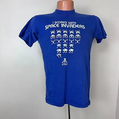 Vintage 1980s I Scored With Space Invaders Atari T-Shirt 80s Collegiate Pacific • $60