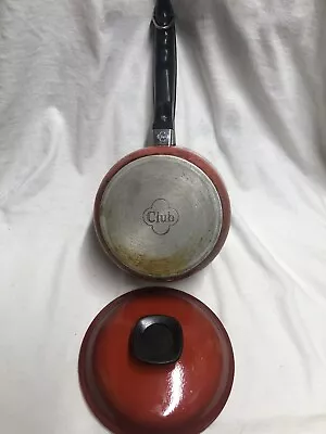 Vintage CLUB Red Aluminum 1 Quart Pot Sauce Pan With Lid • $9.99