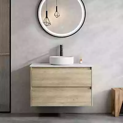 Bathroom Wall Hung Vanity | Natural Timber Look 600-1800mm • $389