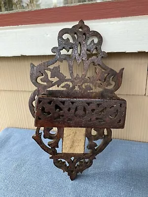 Vintage Carved Wood Wall Match Holder Striker • $9.99