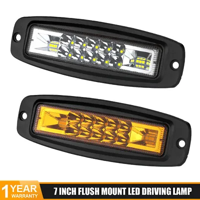 2x 7Inch LED Work Light Bar Pods Flush Mount Como Fog Lamp Offroad Driving Truck • $51.24