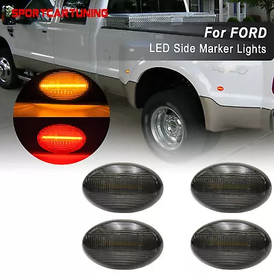 For 99-10 Ford F350 F450 F550 Dually Bed LED Fender Side Marker Lights Amber/Red • $29.69