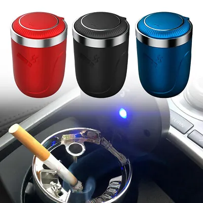 £6.89 • Buy Auto Car Ashtray Cigarette Cup Ash Holder LED Light Lid Portable Multifunction