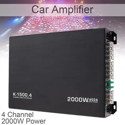 K-1500 4-Channel 3D Stereo Bass Speaker Car Audio Amplifiers 80W NOM 2000W TOP • £47.87