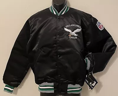 Vintage PHILADELPHIA EAGLES STARTER SATIN JACKET ProLine NEW Old Stock NWT MED • $300