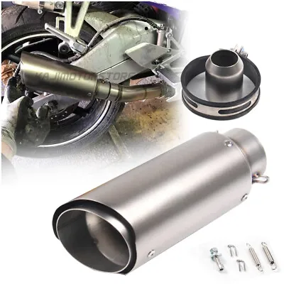 Motorcycle Exhaust Muffler Tip Pipe Dual-layer Outlet 38-51mm For R1 R6 MT07/09 • $31.99