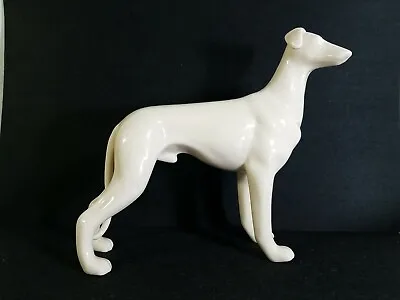 Porcelain White Male Whippet Greyhound Dog Figure Statue Rare California Haeger? • $55