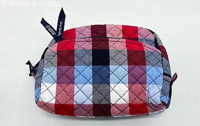 Vera Bradley Medium Cosmetic Bag In Patriotic Plaid • $9.99