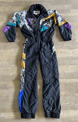 Obermeyer Vintage 80s 90s Ski Suit One Piece Thermolite Sz Small Colorful Funky • $129.95