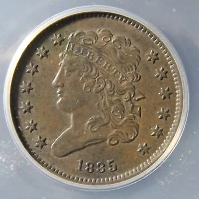 1835 Classic Head Half Cent C-1 AU-53 • $199.99