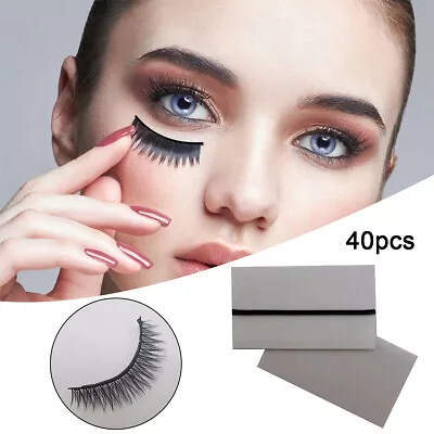 £3.79 • Buy 40Pcs Self-Adhesive Eyelash Glue Strip Glue-Free False Eyelashes Reusable Black
