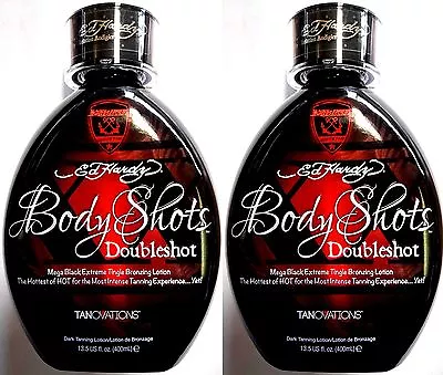 Lot Of 2 Ed Hardy Body Shots DoubleShot Tanning Bed Lotion W/ Hot Tingle Bronzer • $56.48