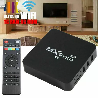 BOX SMART Android 7.0-10.1 4K MXQ Pro 2.4G WiFi Quad Core 3D Media Player US • $21.33