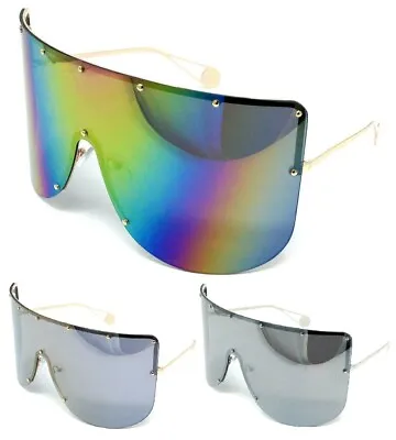 Xxl Large Oversized Semi Rimless Wrap Around One Piece Shield Lens Sunglasses • $9.95