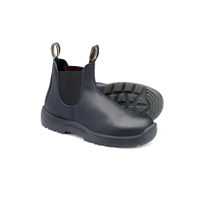  179-080 Steel Toe Slip-On Elastic Side Boots W/ Kick Guard Black AU Size 8.5 • $181.56