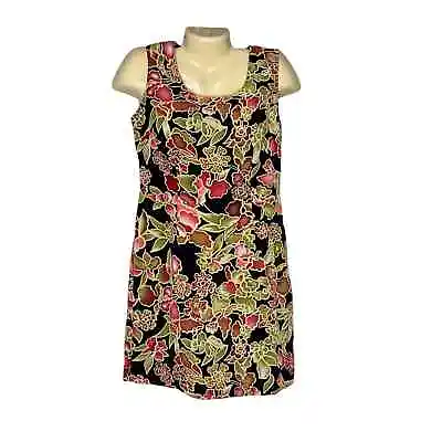 Vintage Dress Womens 6P Mini 90s Y2K Floral Sleeveless Shift Grunge Hawaiian Zip • $28.88