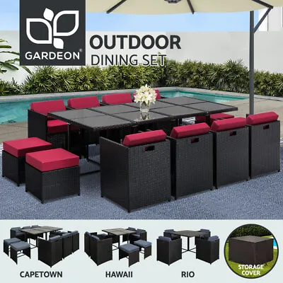 Gardeon 5/9/11/13 Pcs Outdoor Furniture Dining Set Lounge Setting Wicker Patio • $1199.95