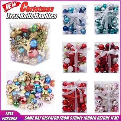 Christmas Tree Baubles Balls Decor Ornament Xmas Party Decorations Gift Pack • $14.95