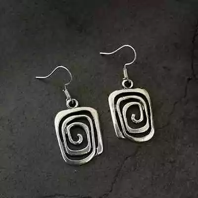 Vintage Boho Style Sterling Plated Geometric Shaped Earrings • $3.20