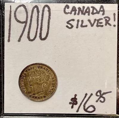 1900 Canada 5 Cent Queen Victoria Silver World Coin. ENN Coins • $16.95