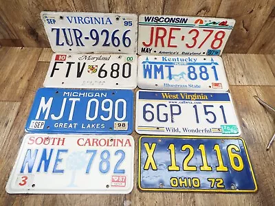 BARN/JUNK YARD FIND 70'S-90'S Vintage Lot Of 8- MIXED STATES License Plates - • $0.06