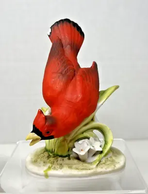 Lefton China KW464 Red Cardinal Figurine Made In Japan With Foil Sticker (flaws) • $7