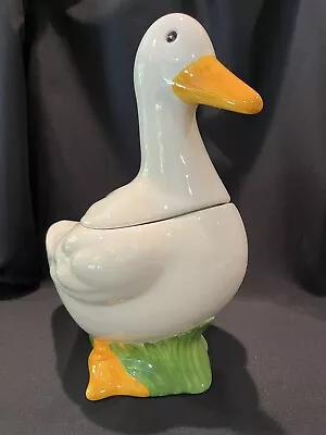 Vintage White Duck Cookie Jar Made In Portugal • $15