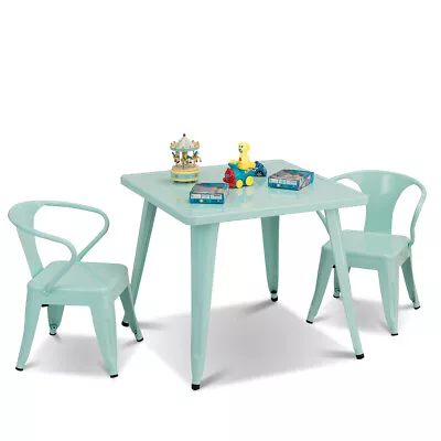 Kids Table And Chairs Set Steel Children Activity Table With Stackable Chairs • £44.95