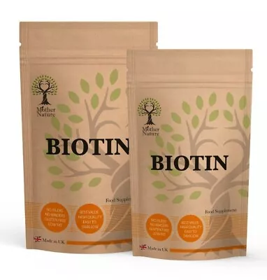 BIOTIN Capsules 10000mcg Max Strength Healthy Hair Skin Nails Growth Supplement • £6.70