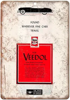 Veedol Motor Oil Gasoline Vintage Ad Reproduction Metal Sign A783 • $23.95