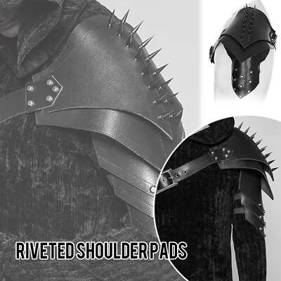 Medieval Spiked Shoulder PU Leather Armor Knight Gladiator Cosplay Costume Props • $27.88