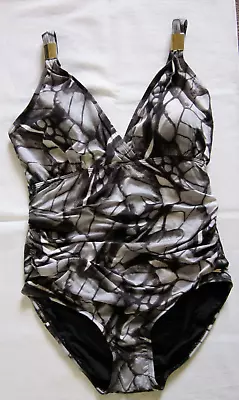 Melissa Odabash   Sea   Size  Uk 14  Pebble Print Classic Swimsuit  Bnwt • £59.99
