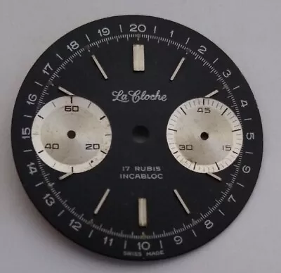 Vintage Valjoux 7733 Chronograph Dial Signed La Cloche 30mm • $59
