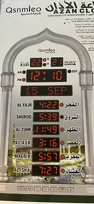 Wall Calendar Mosque Digital Islamic Clock Muslim Gift Alarm Azan Prayer • $55