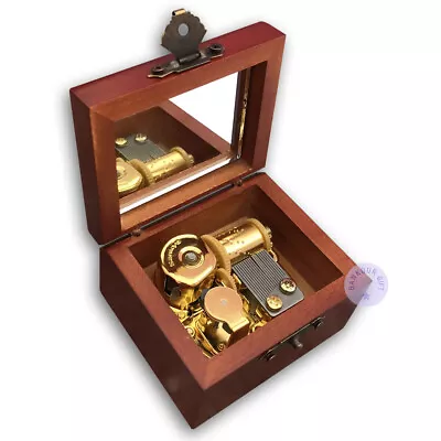 Brown Wooden Antiqued Music Boxes With Sankyo Musical Movement (60 Tunes Option) • $54.99