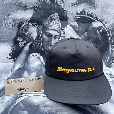 VTG Magnum PI Official TV Show PROMO Snapback Black Hat Cap 1980's Tom NOS Rare • $48.98