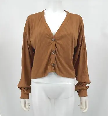 Vero Moda Sweater Lucy Ribbed V-Neck Cardigan Cropped Womens Sz XL NEW NWT N161 • $14.70