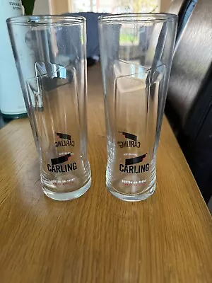  2 Carling Half Pint Glasses 10oz Brand New CE Stamped Nucleated 100% Gen • £7.99
