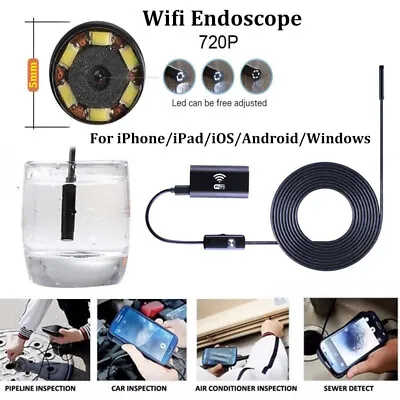 5.5MM WiFi Borescope Endoscope Snake Inspection Camera For IPhone Android IOS PC • $23.45