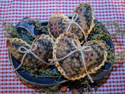 $17.99 • Buy Primitive* Handcrafted*  Woven Coverlet Hearts* Bowl-fillers* Valentines Day #2